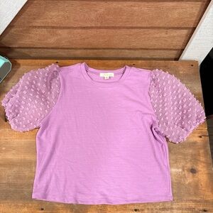 Lavender Puff Sleeve Crop Top